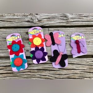 2/$10 MY STUFF Felt Appliqués Funky Flower Beautiful Butterfly Pinback Stickers